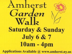 A flyer advertising the 2024 Amherst Garden Walk